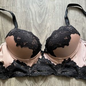 H&M Lacy Nude and Black 34B Bra Bustier